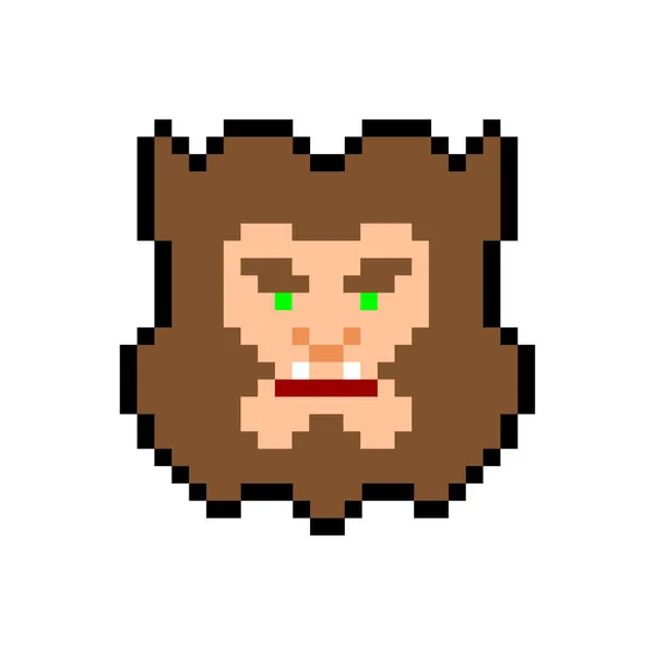 Hombre Lobo Pixel Art Monstruo Lobo Pixelado Bit Wolfman Monstruosidad — Vector de stock