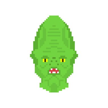 Sürüngen yüz pikseli. Uzaylı kara istilacıları. pixelated Reptilian komplo teorisi. Yeşil derili başka bir gezegenden gelen sürüngen insansı varlıklar. Sürüngenlerin gizli hükümeti teorisi