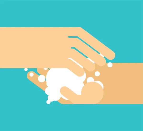 Lavar Mãos Com Sinal Sabão Lavar Símbolo Mãos Conceito Pureza — Vetor de Stock
