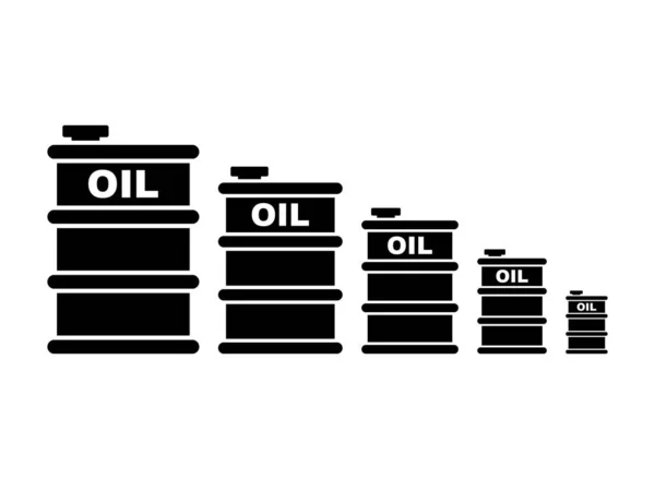 Diagram Över Sjunkande Oljepriser Växande Oljefat Affärstidningskoncept — Stock vektor