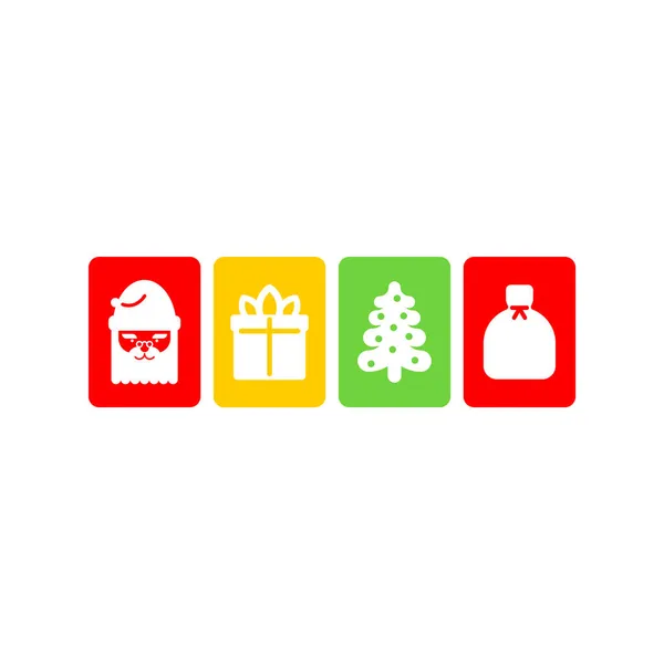 Weihnachtsmann Icon Set Weihnachtsmann Symbolisiert Neujahr Und Weihnachten — Stockvektor
