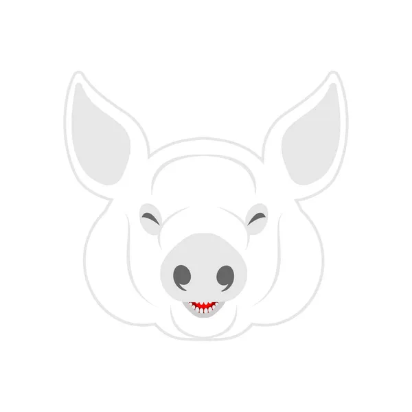Cabeza Cerdo Aislada Ilustración Para Carnicería — Vector de stock