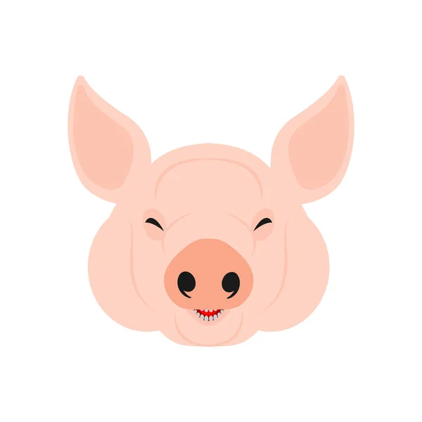 Cabeza Cerdo Aislada Ilustración Para Carnicería — Vector de stock