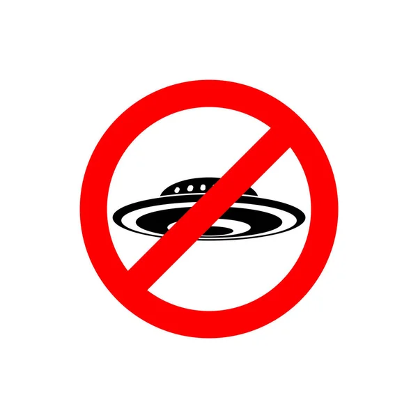 Stoppa Ufo Förbud Mot Okänd Flygande Objec Röd Vägskylt — Stock vektor