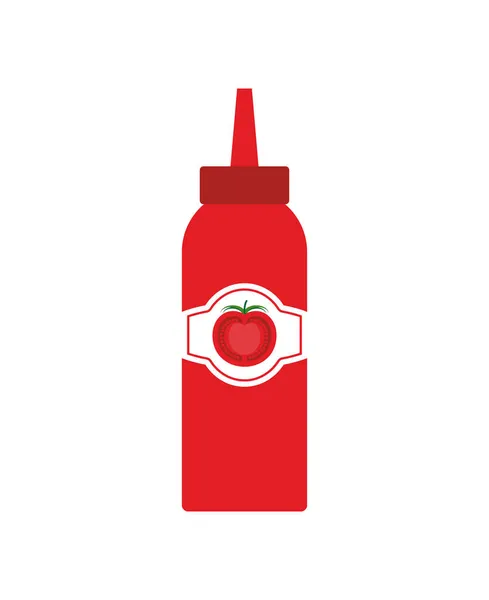 Ketchup Flasche Pixelkunst Ketchup Verpixelt Verpacken 8Bit Abbildung — Stockvektor