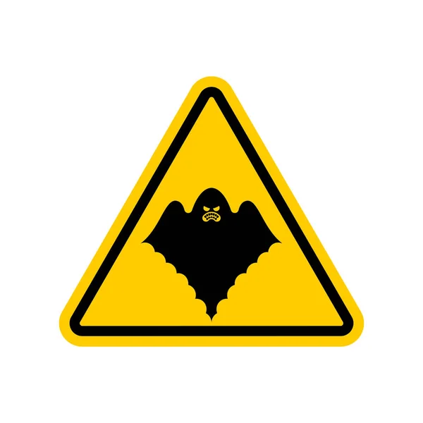 Pozor Duchu Opatrnost Strašidelná Žlutý Trojúhelník Silniční Značka — Stockový vektor
