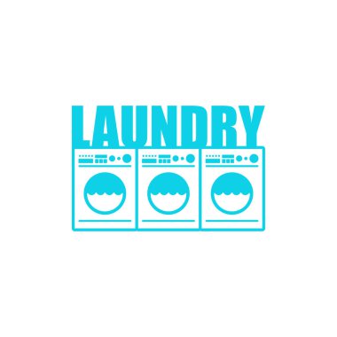 Çamaşır tabelası. Çamaşır evi logosu. Çamaşır evi ikonu. vektör illüstrasyonu