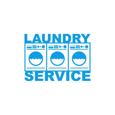 Çamaşır tabelası. Çamaşır evi logosu. Çamaşır evi ikonu. vektör illüstrasyonu