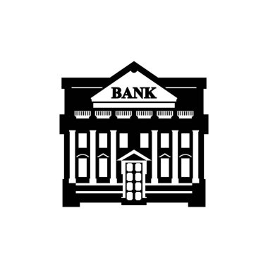 Banka simgesi işareti. Bankacılık sembolü. vektör illüstrasyonu