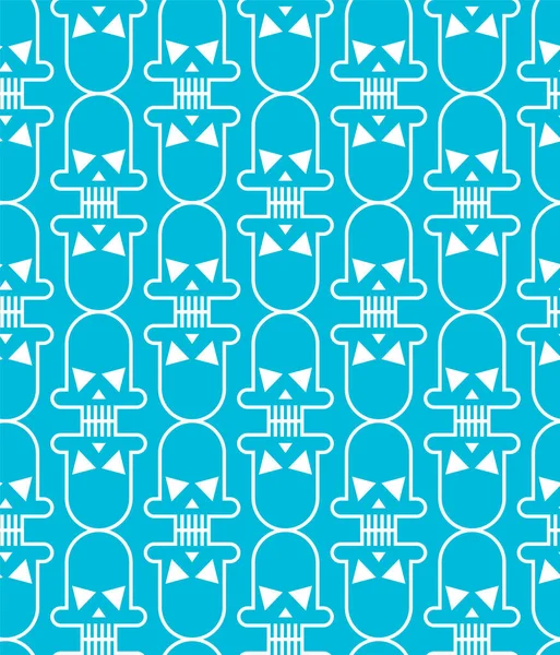 Skull Cartoon Simple Pattern Seamless Skeleton Head Abstract Background Vector — Stockvektor