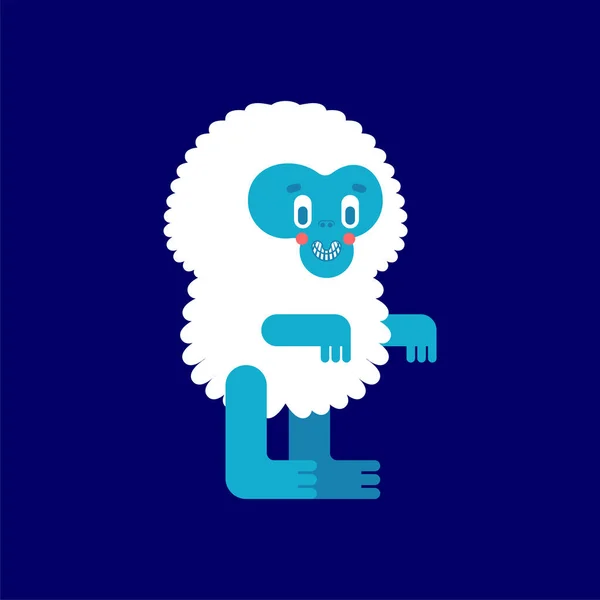 Lindo Yeti Aislado Pequeño Dibujo Animado Bigfoot Ilustración Vectorial — Vector de stock