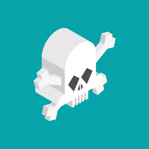 Skull Isometric Skeleton Head Abstract Vector Illustration — Stock Vector