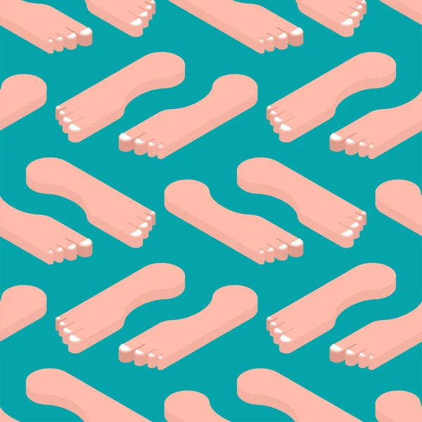 Füße Isometrisches Muster Nahtlos Die Textur Der Zehen Zwei Beine — Stockvektor