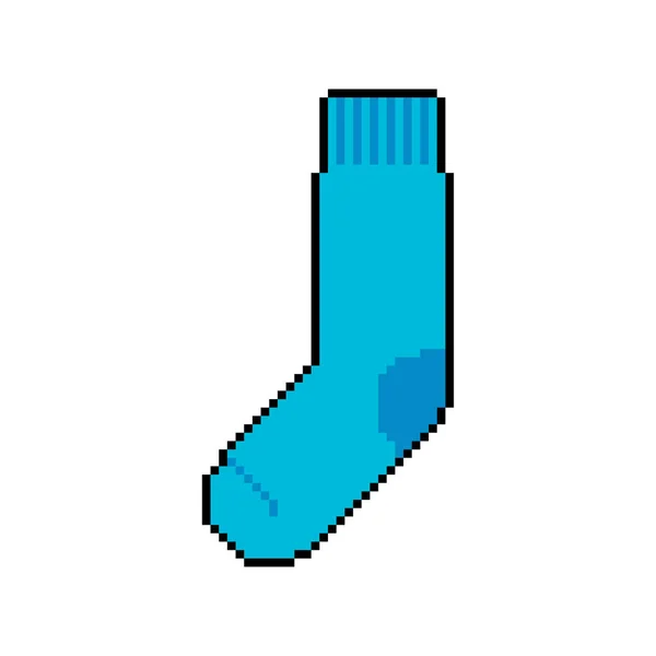 靴下のピクセルアート ピクセル化された6ビット ベクターイラストレトロゲームスタイル — ストックベクタ