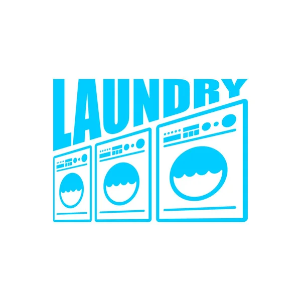 Laundry Tanda Logo Washhouse Ikon Rumah Cuci Ilustrasi Vektor - Stok Vektor