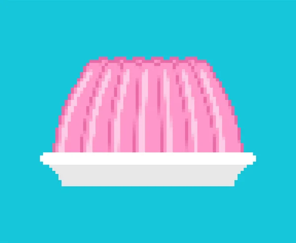 Jelly Pixel Art Pixelated Jell Sweetness Bit Vector Illustration — Stock Vector