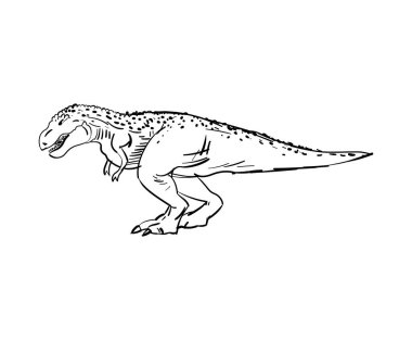 Tyrannosaurus Dinosaur T-Rex hand drawing. Vector illustration