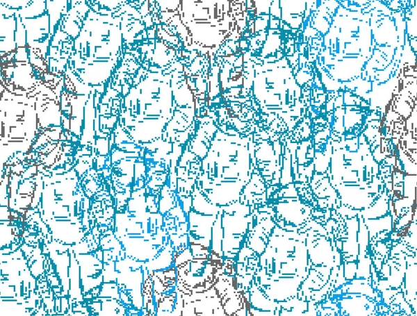 Astronaut Pixel Art Pattern Seamless Pixelated Hand Drawing Cosmonaut Background — Stockový vektor