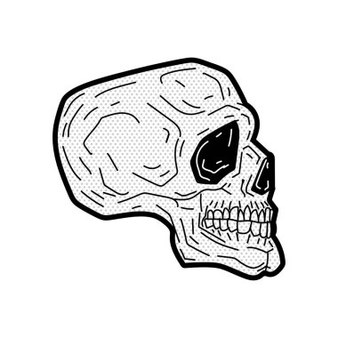 Kafatası patlaması sanatı. İskelet kafa izole edildi. Vektör illüstrasyonu