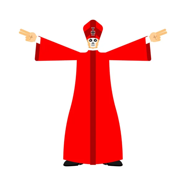 Kötü Vaiz Kara Kitle Şeytanı Papazı Kızgın Korkunç Misyoner — Stok Vektör