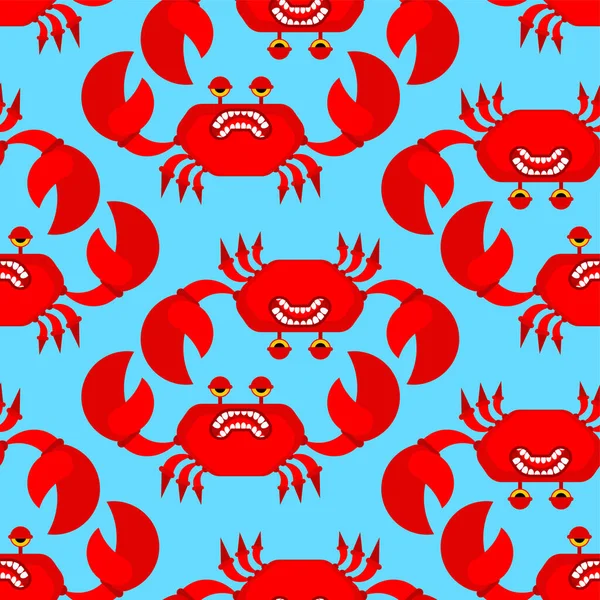 Krabbenpatroon Naadloos Zee Kanker Rode Achtergrond Babystof Textuur — Stockvector