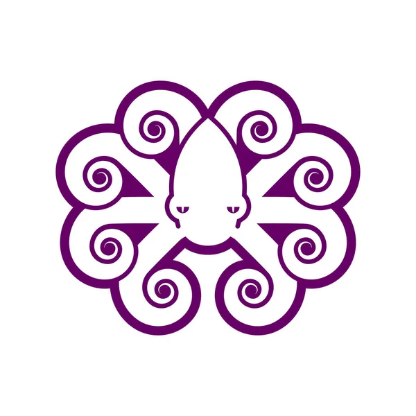 Octopus Teken Logo Compensymbool Duivelse Icoon Vectorillustratie — Stockvector