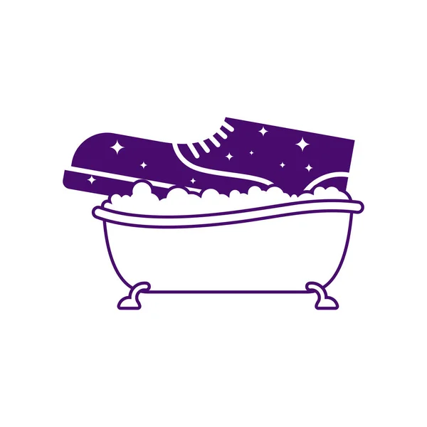 Logo Limpio Del Zapato Firma Para Servicio Lavado Zapatos Zapato — Archivo Imágenes Vectoriales