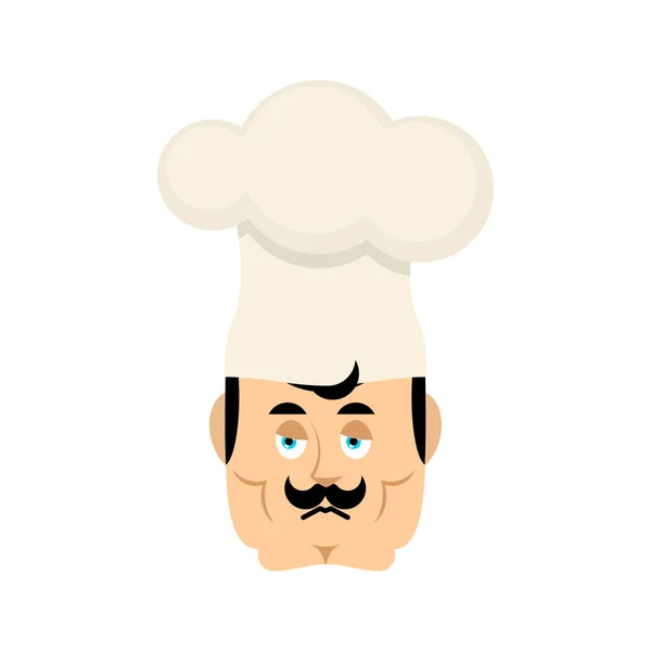 Chef Sad Emoji Cook Sorrowful Emotions Avatar Kitchener Vector Illustration — Stock Vector