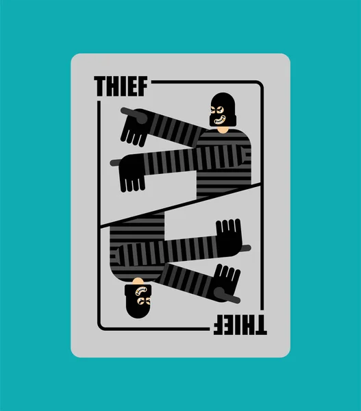 カード泥棒をしてる 新しいトランプ強盗 — ストックベクタ