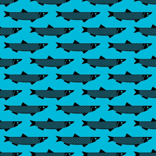 Anchovy Pattern Seamless Small Shoaling Fish Background Vector Texture — Stock Vector
