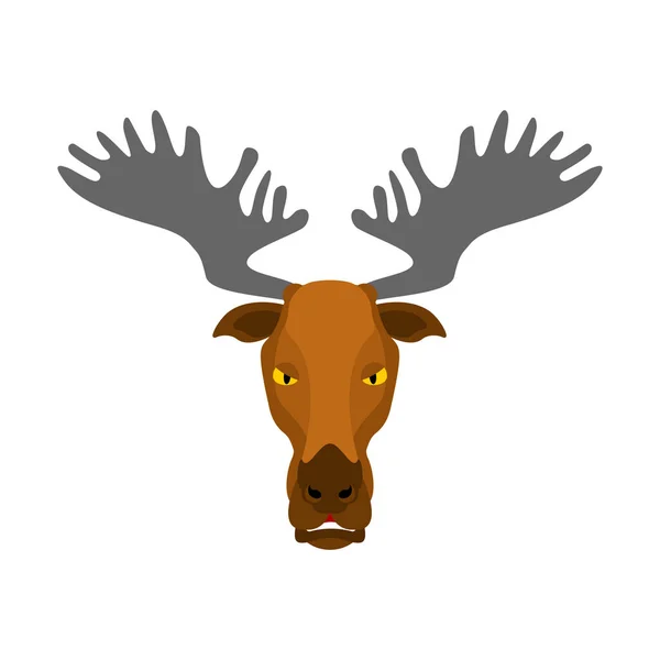 Wajah Elk Terisolasi Kepala Rusa Hewan Hutan Liar - Stok Vektor