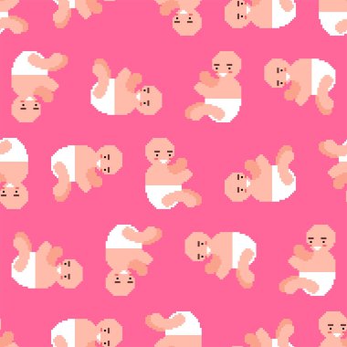 Küçük bebek pikseli resim deseni pürüzsüz. 8 bitlik küçük bir çocuk geçmişi. benekli küçük çocuk dokusu