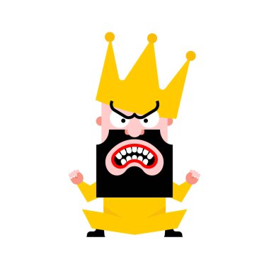 Küçük kötü kral. Vahşi cüce çığlıklar atıyor. Alçak Kral bağırır ve ayaklarını yere vurur.