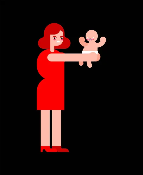 Mère Enfant Hurlant Enfant Est Vilain — Image vectorielle