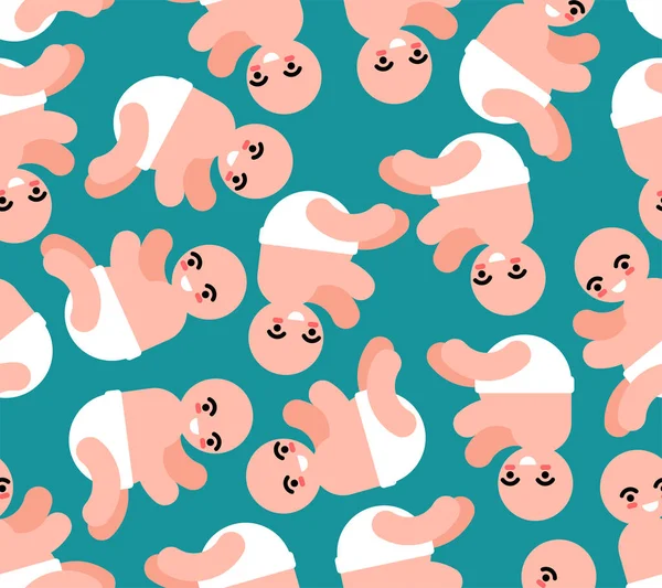 Little Baby Pattern Seamless Little Kid Background Small Children Texture — Stock Vector