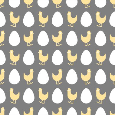 Tavuk ve yumurta desenleri kusursuz. Çiftlik kuşu geçmişi. Bebek kumaşı dokusu