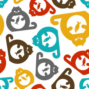 Kedi ve akvaryum desenleri kusursuz. Akvaryum arka planında kedi seyrediyor. Bebek kumaşı dokusu