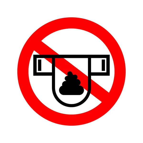 Зупиніть Брудний Підгузник Червоний Заборонений Дорожній Знак Підгузник Бана Лайном — стоковий вектор