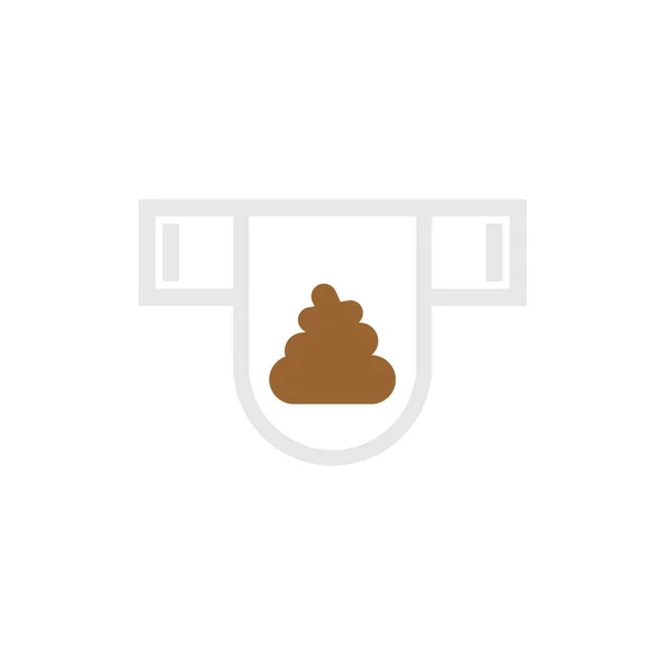 Dirty Diaper Sign Diaper Shit Icon Vector Illustration — 图库矢量图片