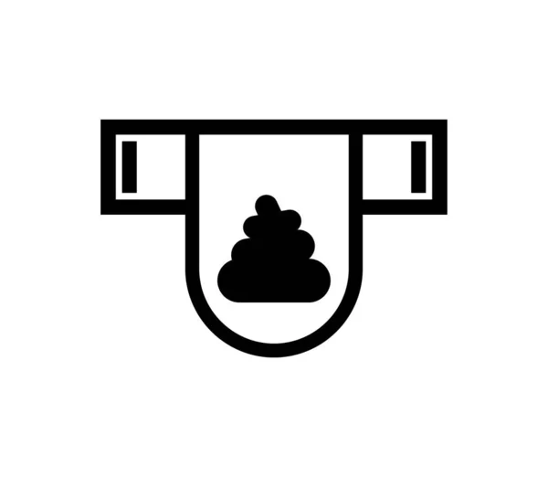 Dirty Diaper Sign Diaper Shit Icon Vector Illustration — 스톡 벡터