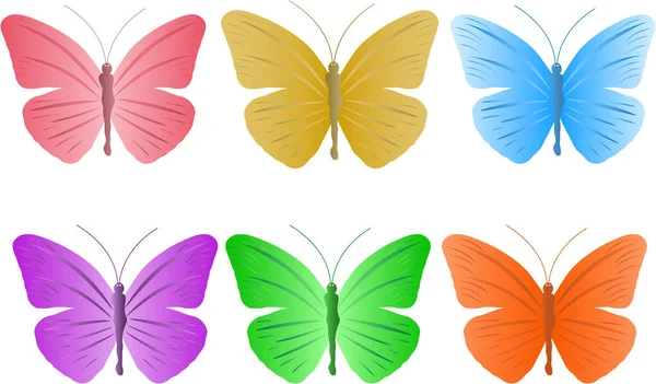 Set Farfalle Colorate — Foto Stock