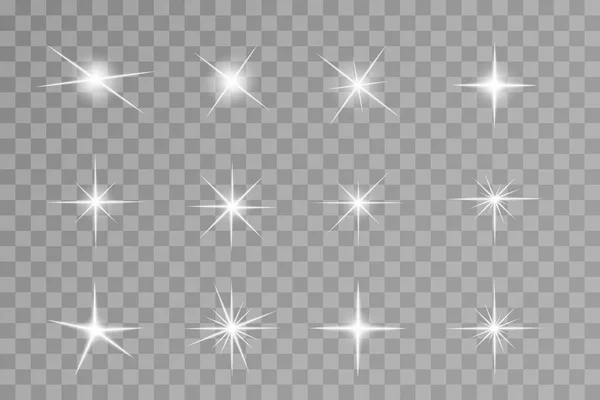 Estrellas Brillantes Efecto Luz Partículas Brillantes Vector — Foto de Stock