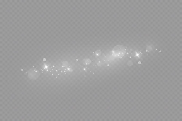 飞扬的仙尘 尘埃粒子闪烁着光芒 发光效果与发光粒子隔离 — 图库照片
