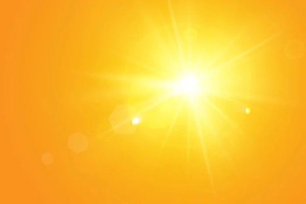 Ciepłe Słońce Żółtym Tle Promienie Słoneczne — Zdjęcie stockowe