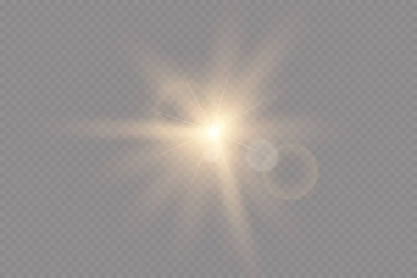 Luce Solare Trasparente Vettoriale Effetto Luce Brillamento Speciale Lente — Foto Stock