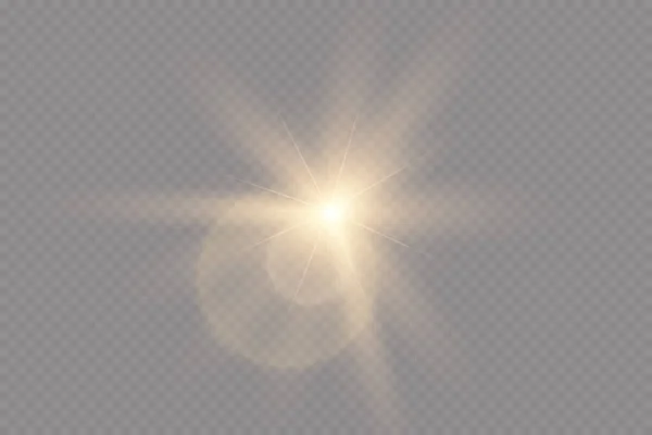 Luce Solare Trasparente Vettoriale Effetto Luce Brillamento Speciale Lente — Foto Stock