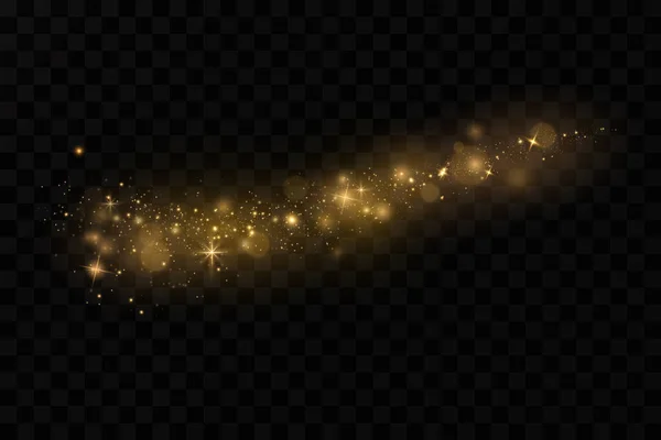 Partículas Douradas Fada Brilho Cintilante Poeira Particles Light Efeito Com — Fotografia de Stock