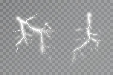 Lightning effect, thunderstorm, light effect. Electricity.