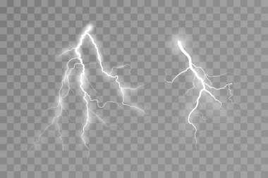 Lightning effect, thunderstorm, light effect. Electricity.