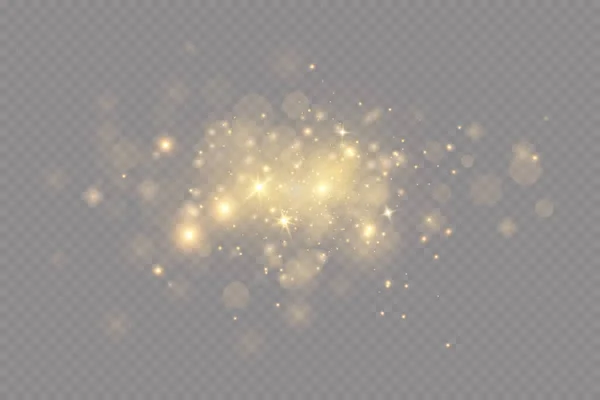 Noel Işığı Etkisi Parıldayan Sihirli Toz Parçacıkları Toz Kıvılcımları Altın — Stok fotoğraf